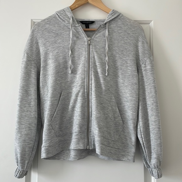BANANA REPUBLIC Light Grey Sweater with Zipper and Hoodie - Picture 1 of 2